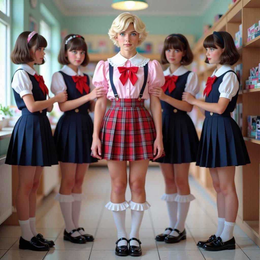 Fantasy Transformation: Man Becomes Schoolgirl Doll