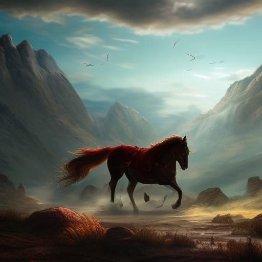 Majestic Horse in Detailed Fantasy Art