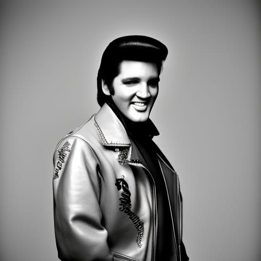 Elvis Presley Portrait in Leather Jacket