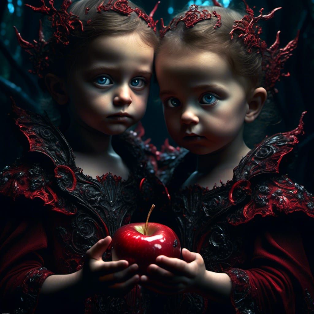 Good and Evil Twins in Bioluminescent Forest