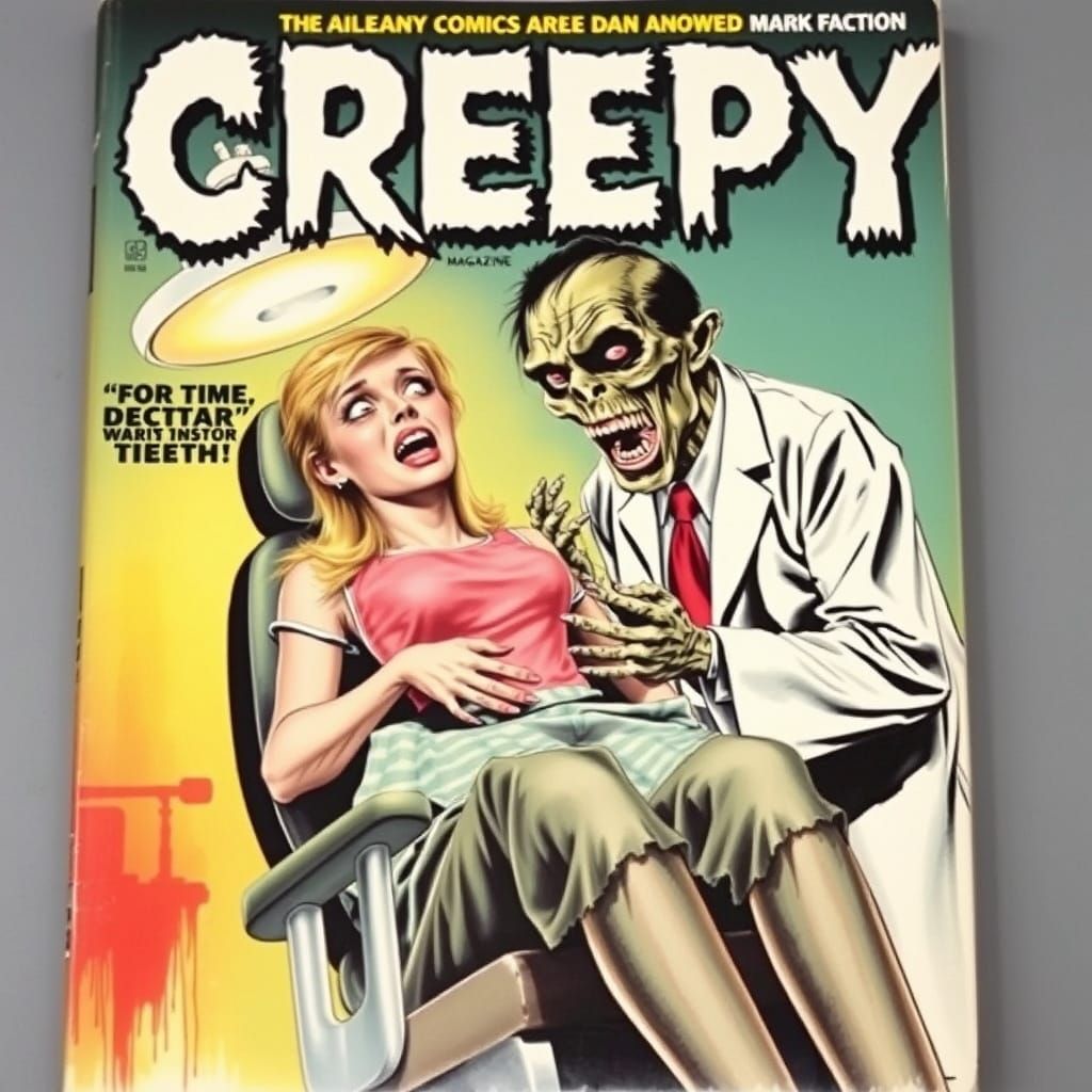Creepy Magazine Cover: Zombie Dentist