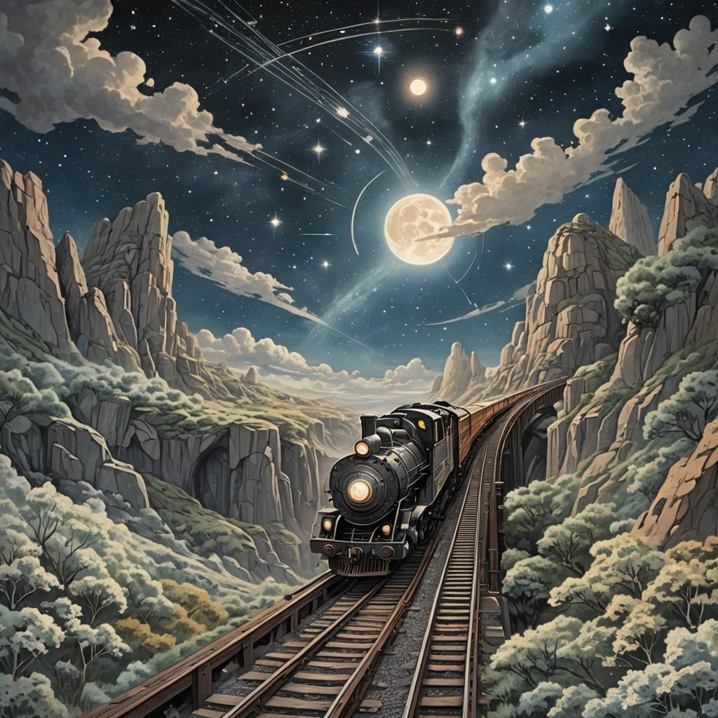 The Celestial Railroad: An AI Dreamscape