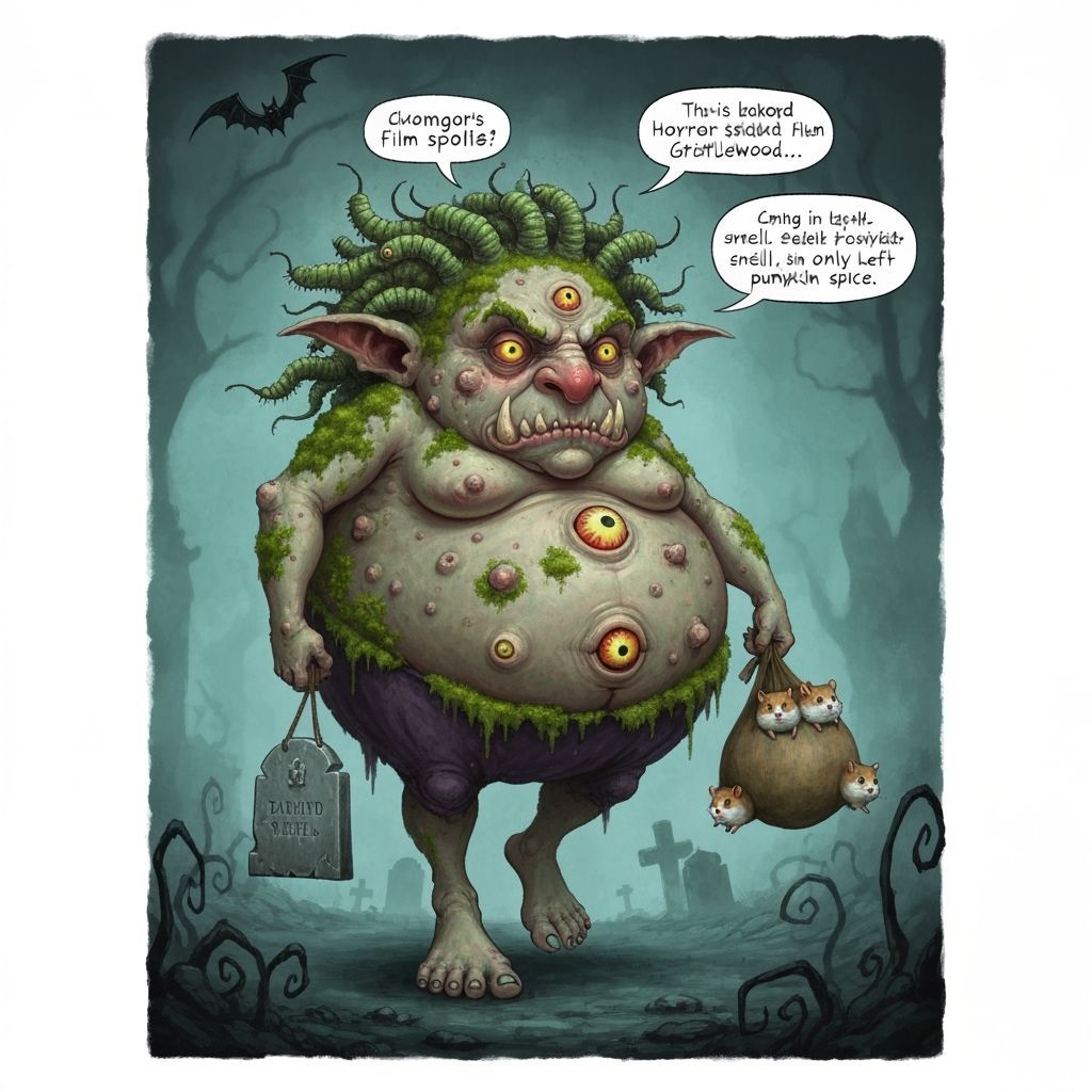 Gloomgoblin Floating from Foggy Hollows in Storybook Style