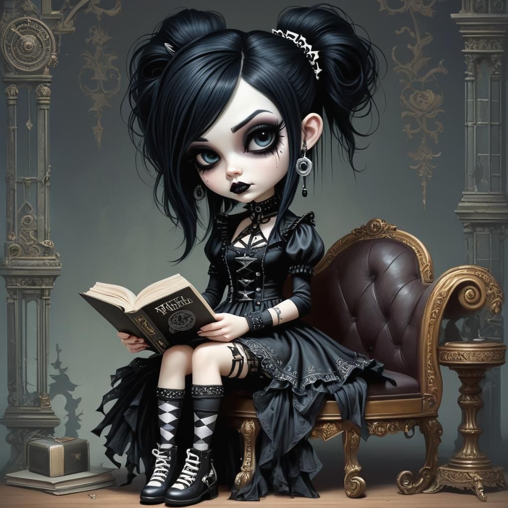 I love reading!  (Goth Punk Rock Girl)