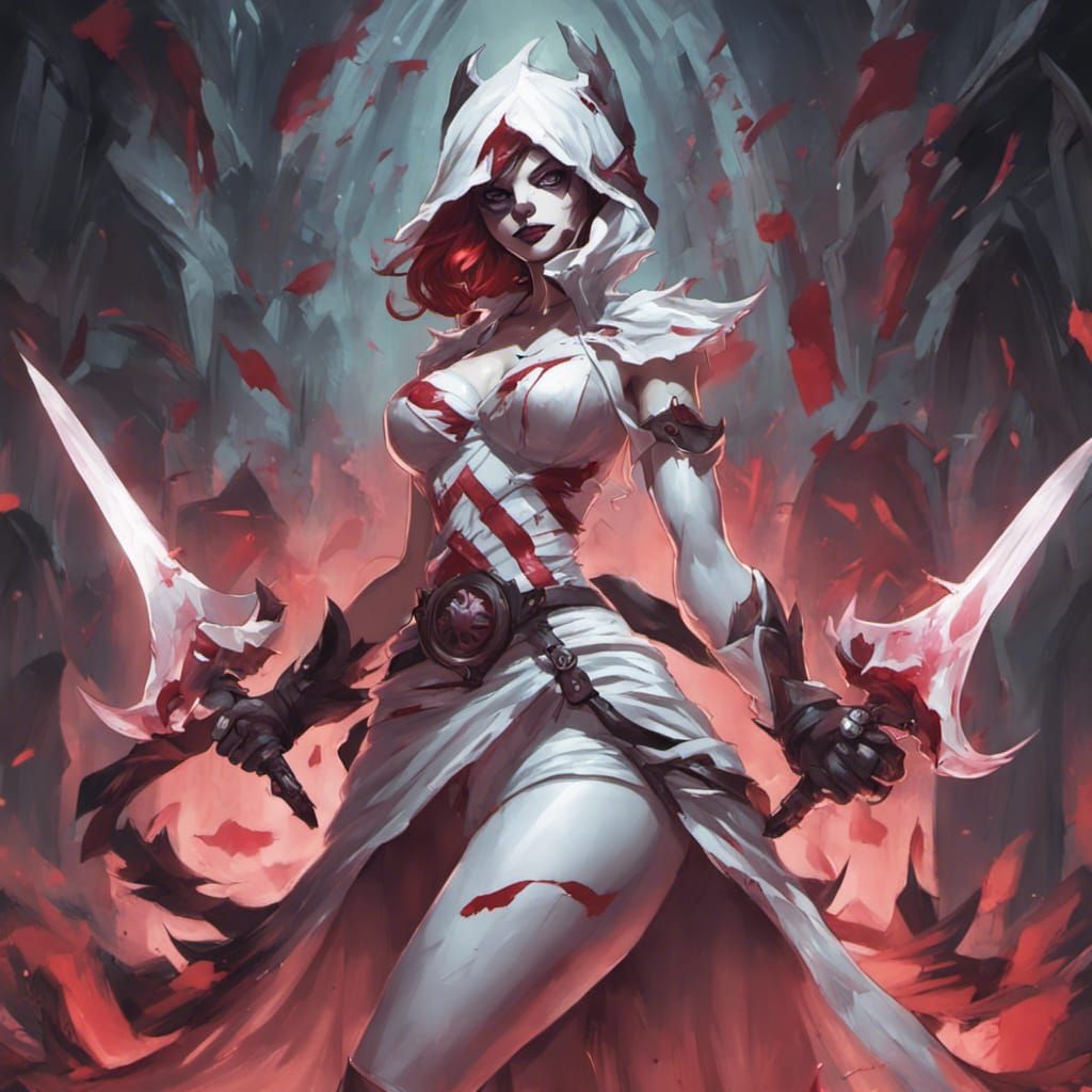 Female Jester Ready for Battle, Comic Book Style