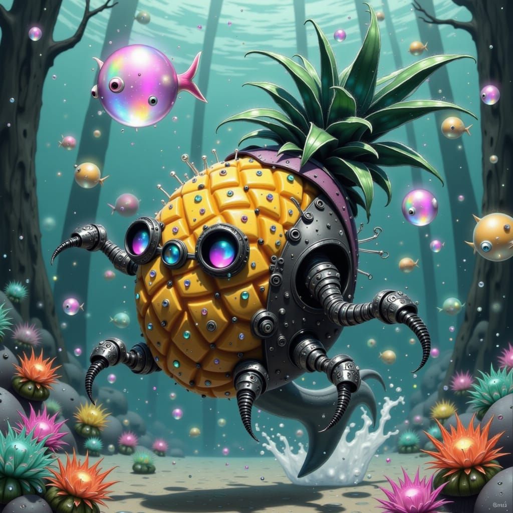 Steampunk Pineapple Rider's Underwater Chase