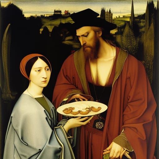 French Vampires and Frogs Feast: Holbein and Rublev Style