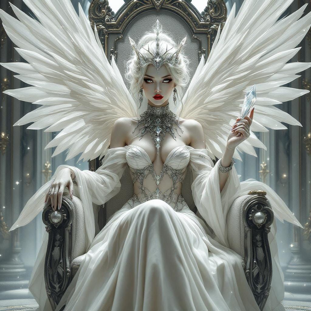 Monochrome Fairy Queen with Crystal Wand