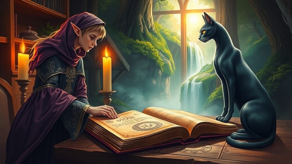 Enchanted Fae Wizard in Whimsical Study