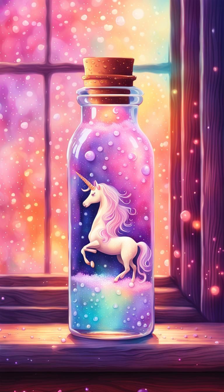 Energizing Unicorn Tears: A Whimsical Oil Painting