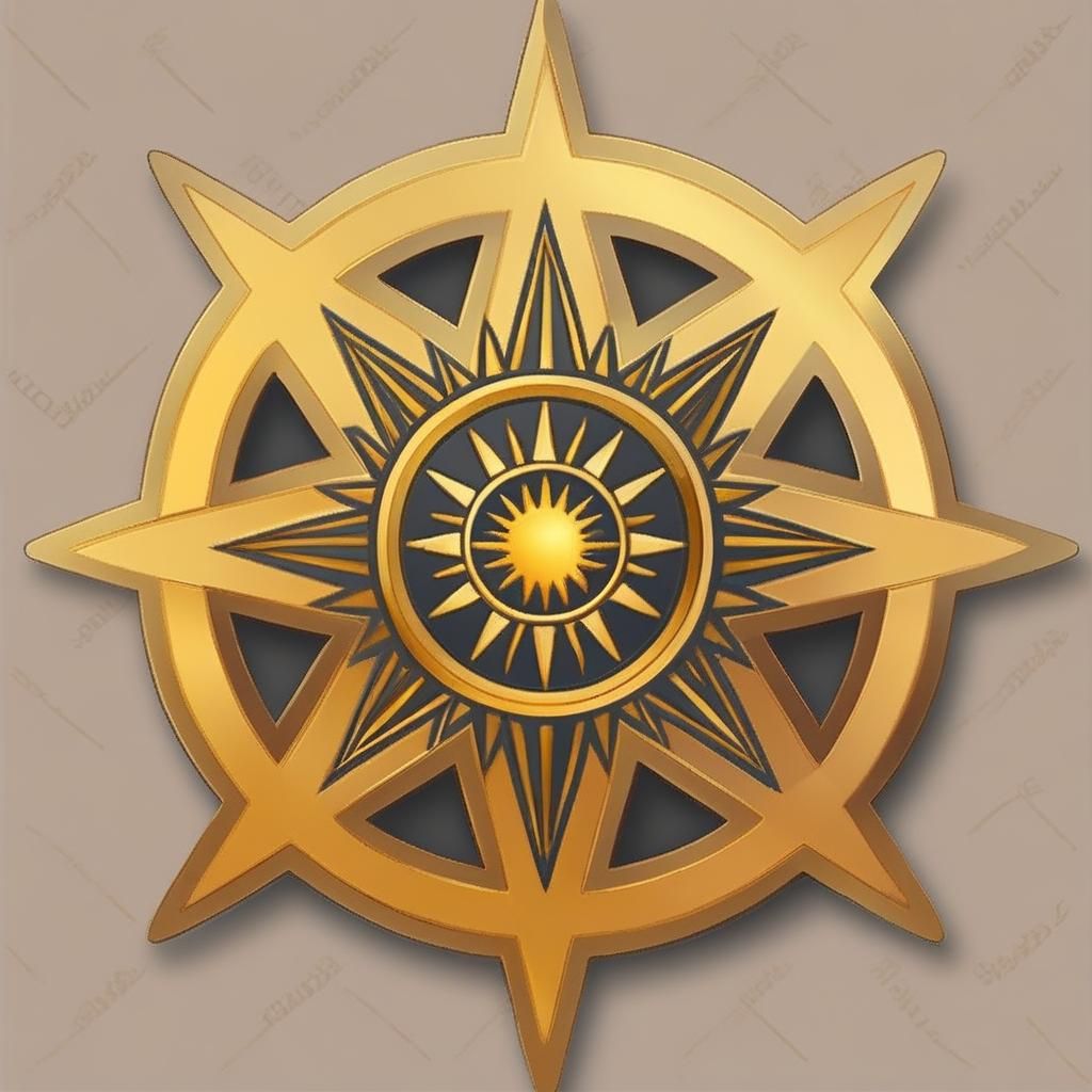 Fantasy Nation Logo Representing Magic and Sun