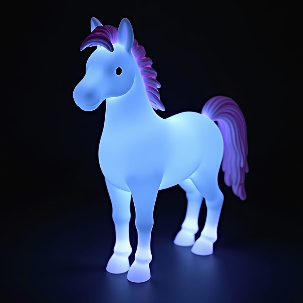 Glowing Flux Horse Silhouette