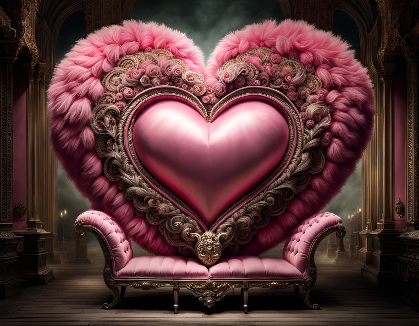 Ethereal Pink Heart in Fine Art Style