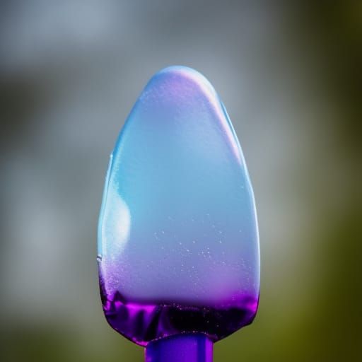 Glass Popsicle with Misty Blue and Purple Clouds