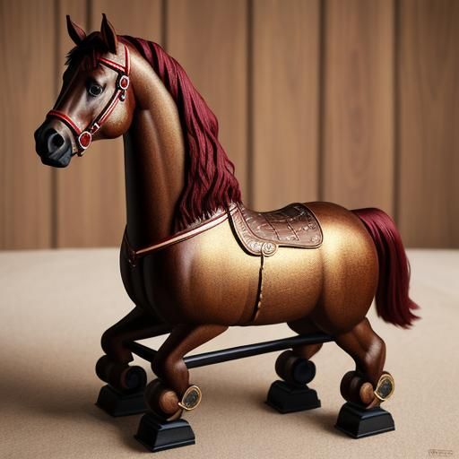 Christmas Rocking Horse in Hyperrealistic Detail
