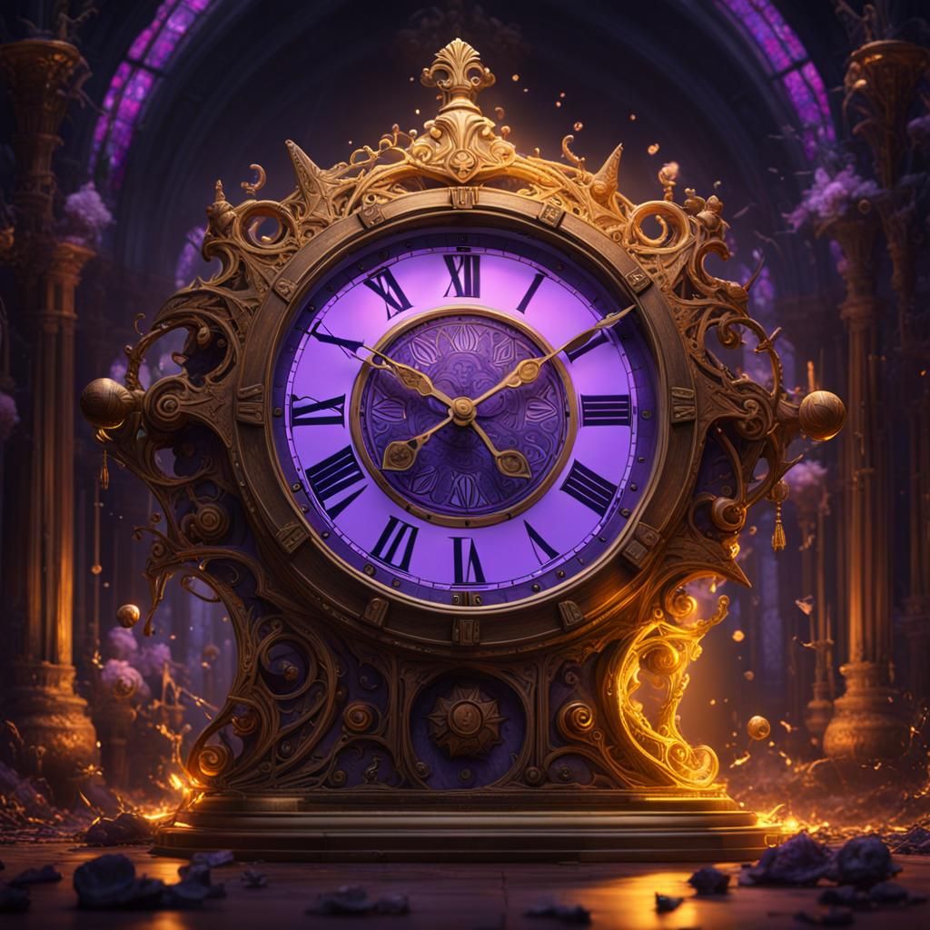 Magic Clock in Dark Fantasy Style