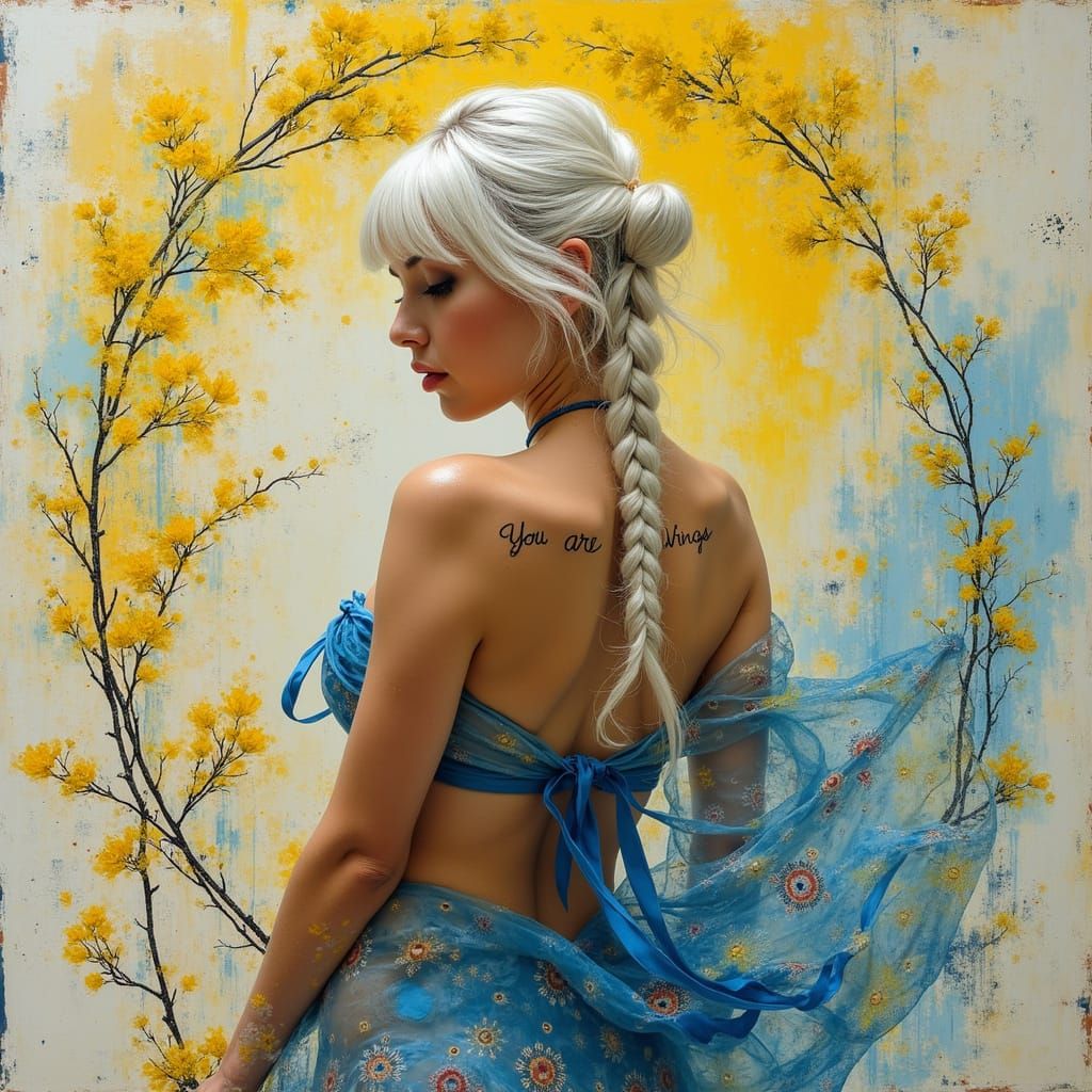 Satirical Allegory: Woman in Odalisque Pose