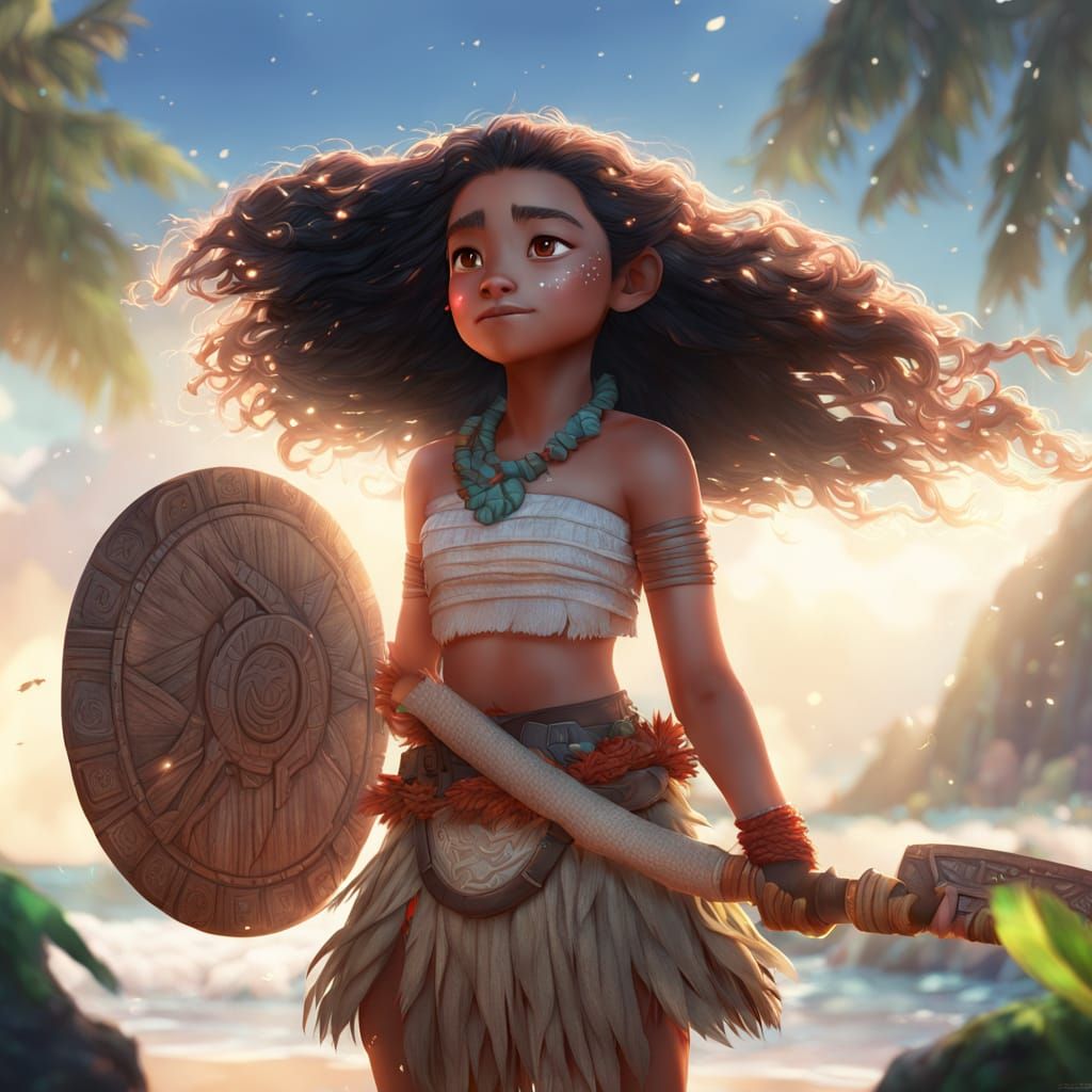Moana in Vibrant 3D Anime Art Style