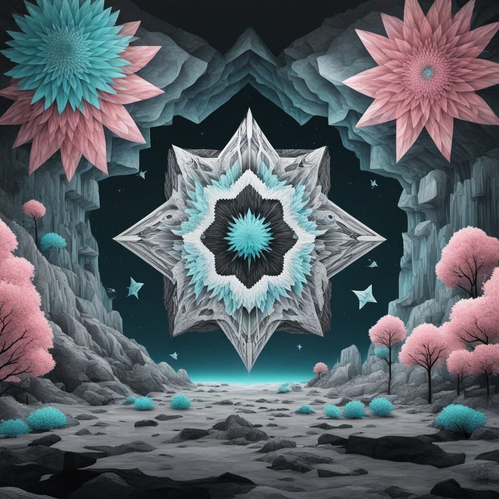 Surreal Abstract Painting of Bunting Cavern