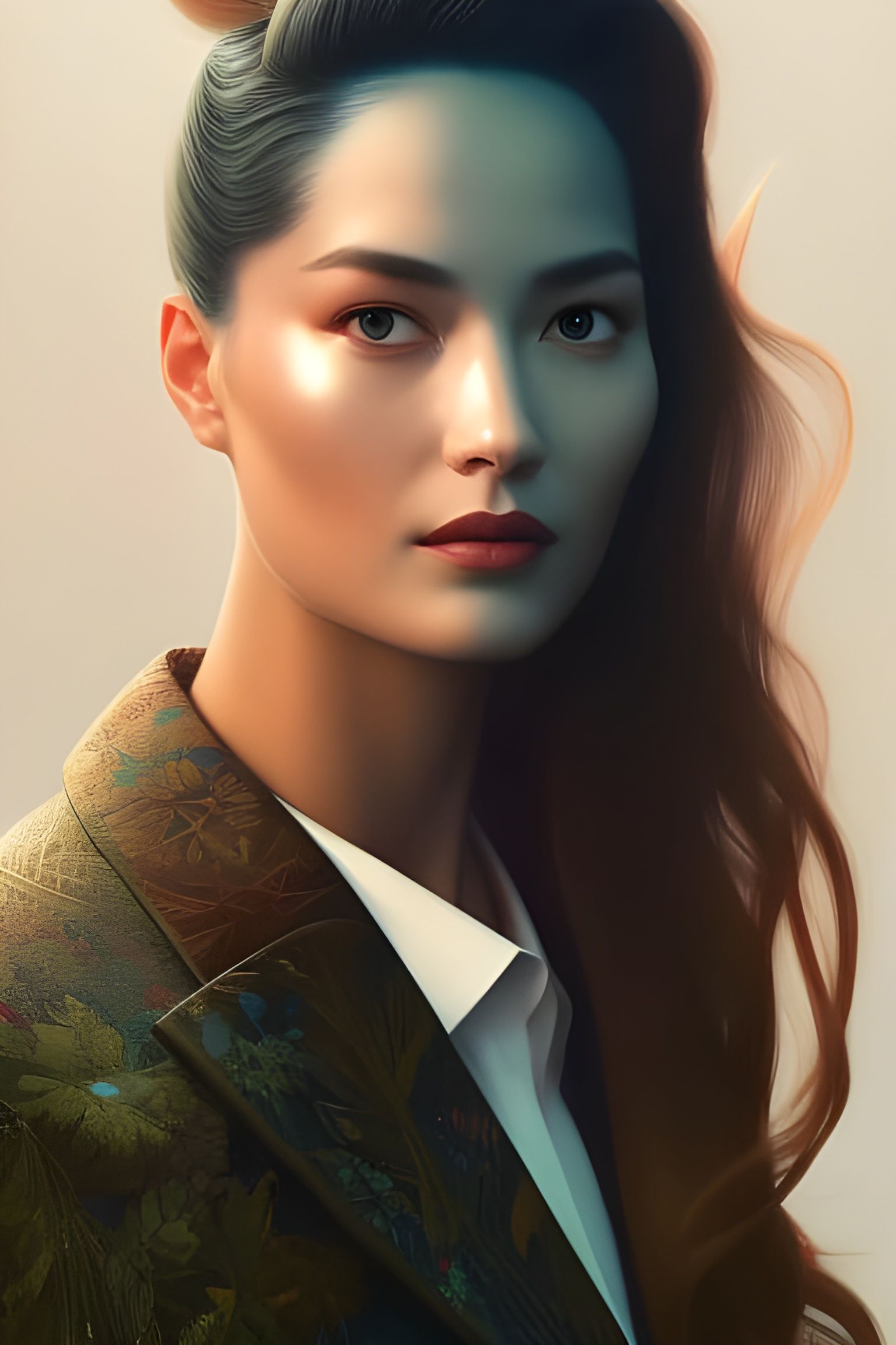 Detailed Portrait with Dynamic Lighting and Matte Finish