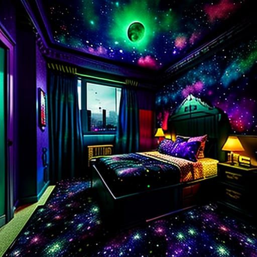 Night Sky Bedroom Hideaway in Art Deco Style