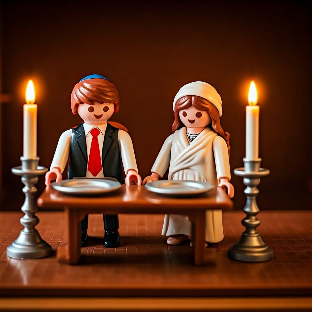 Warm Shabbat Moment with Playmobil Family