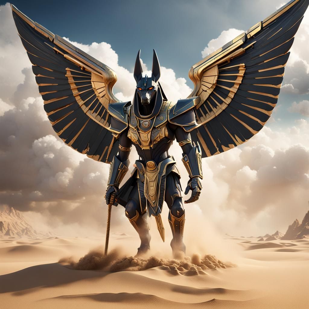 Anubis Emerges: Detailed Photographic Sci-Fi Image