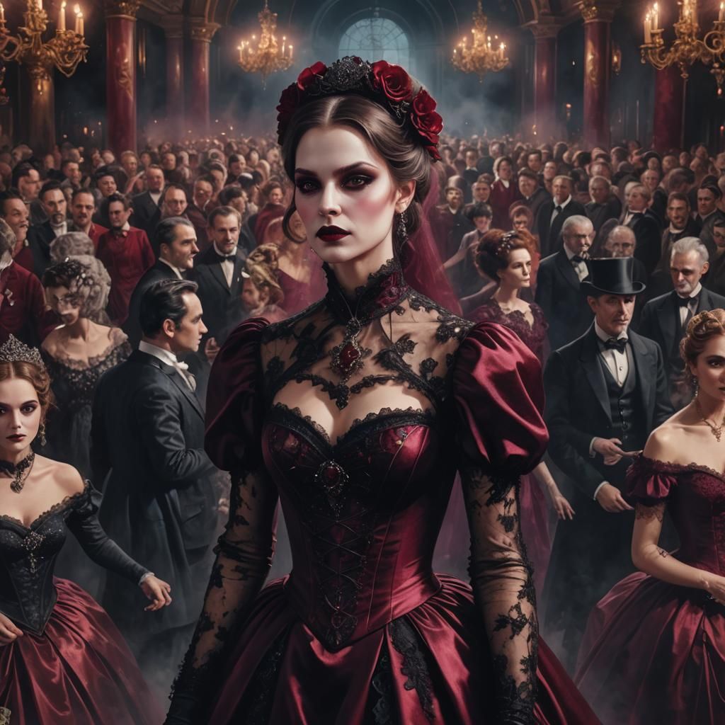 Vampire Woman at Masked Ball, Astral Illustration