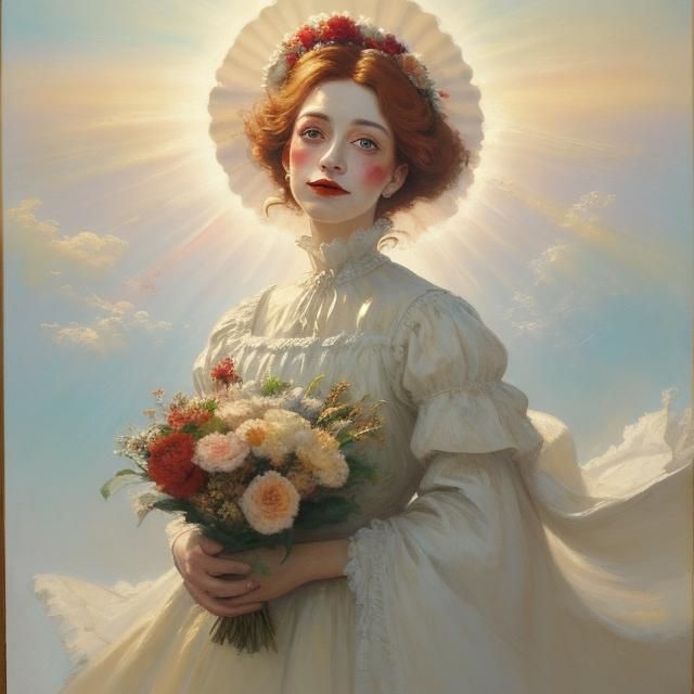 Victorian Clown Woman in Impressionist Portrait