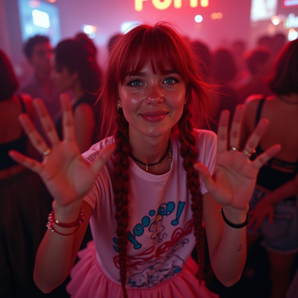 Nightclub Girl Dancing with a Confident Smile