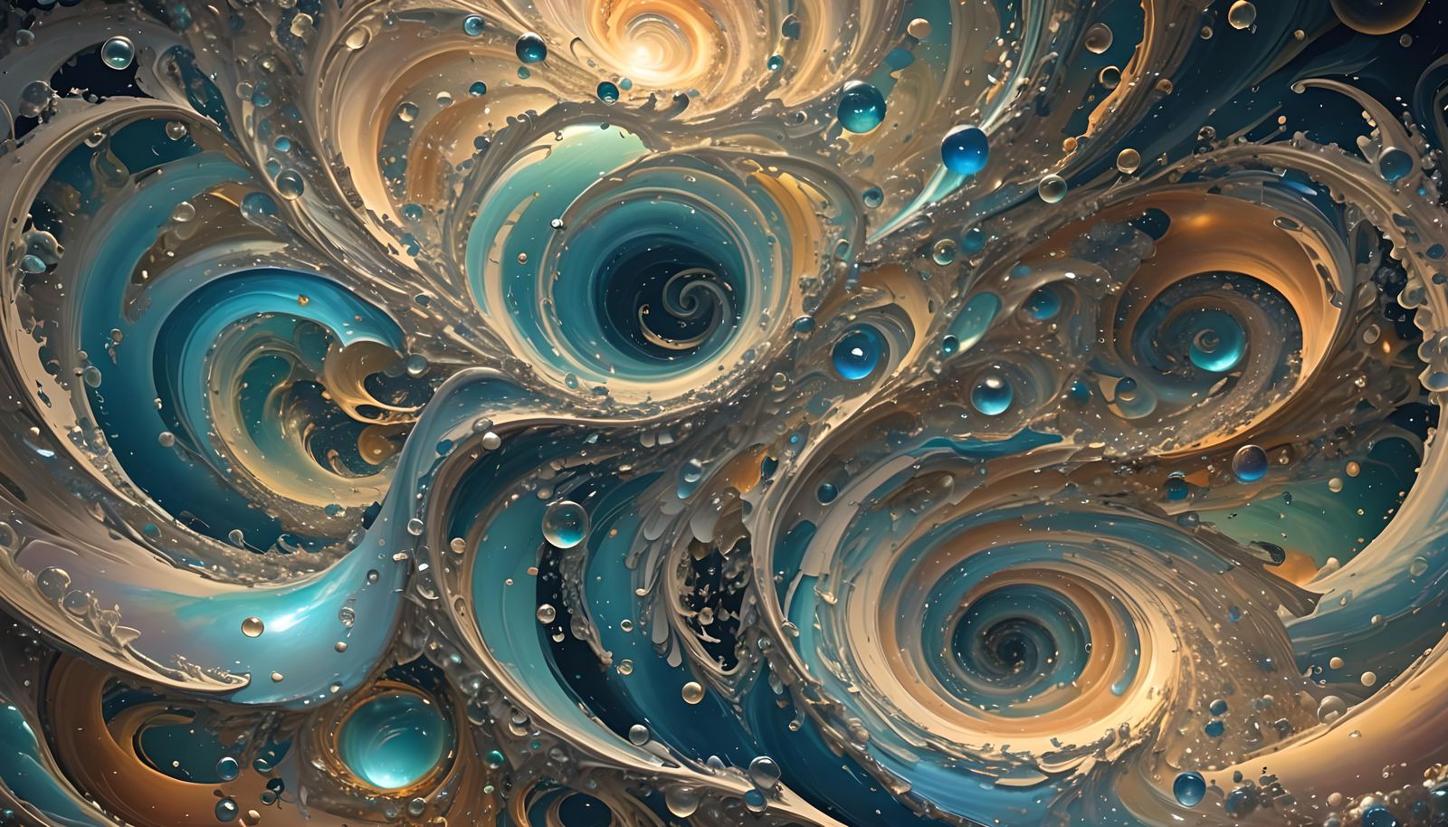 Surreal Dreamscape of Dancing Star-Beings in Antipasto Oil S...