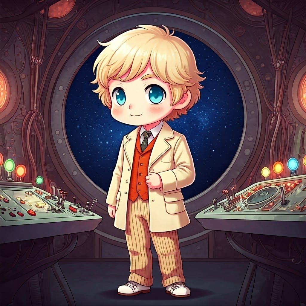 Fifth Doctor as Anime-Style Cricketer