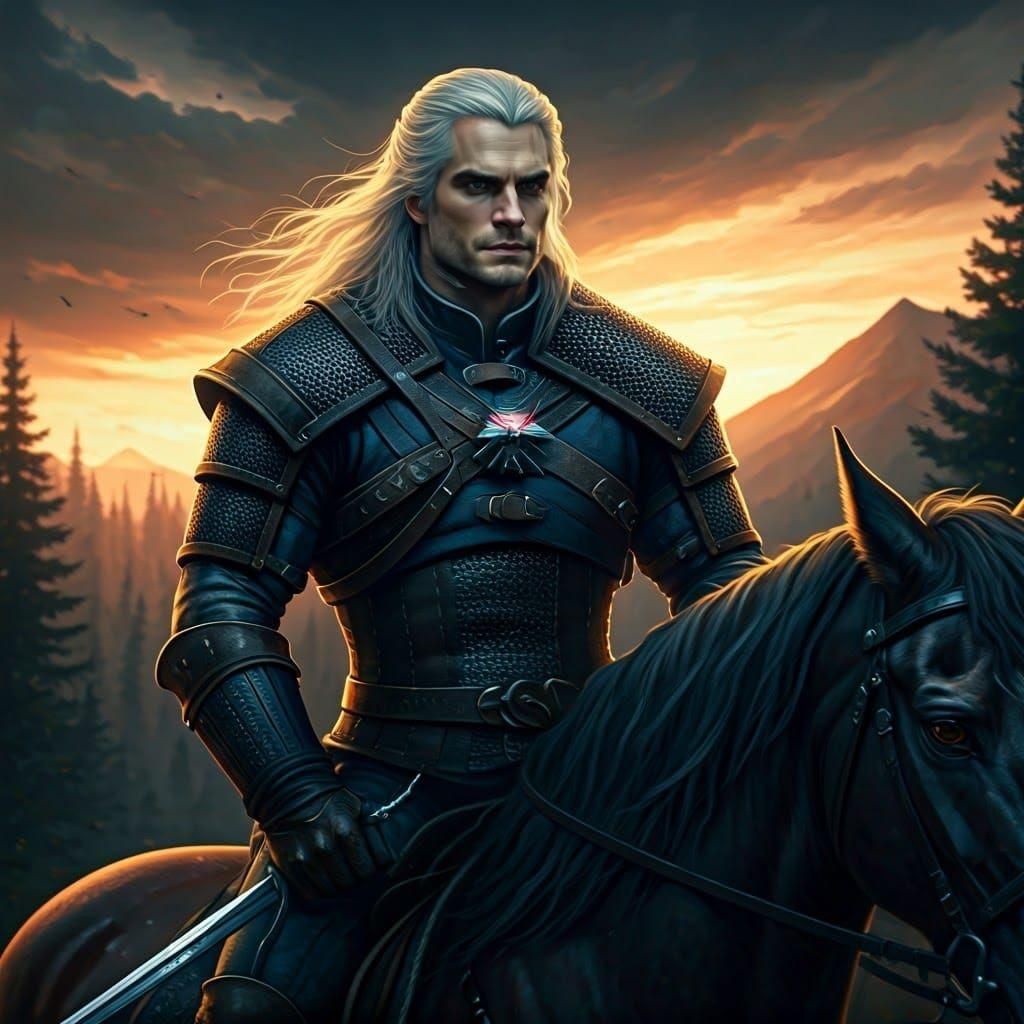 Geralt of Rivia, Witcher Protagonist in Hyper-Realistic Port...