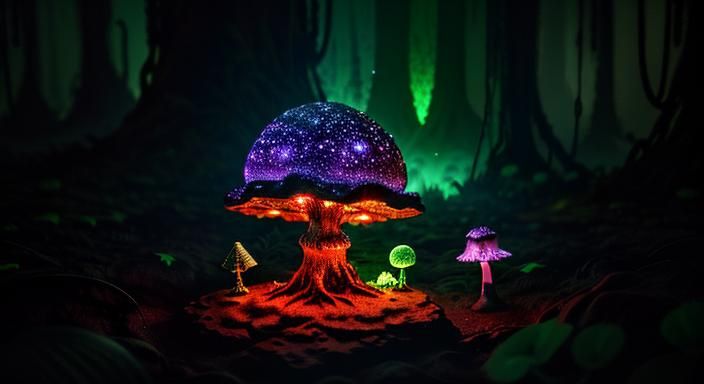 Psychedelic Neon Forest on an Alien Planet