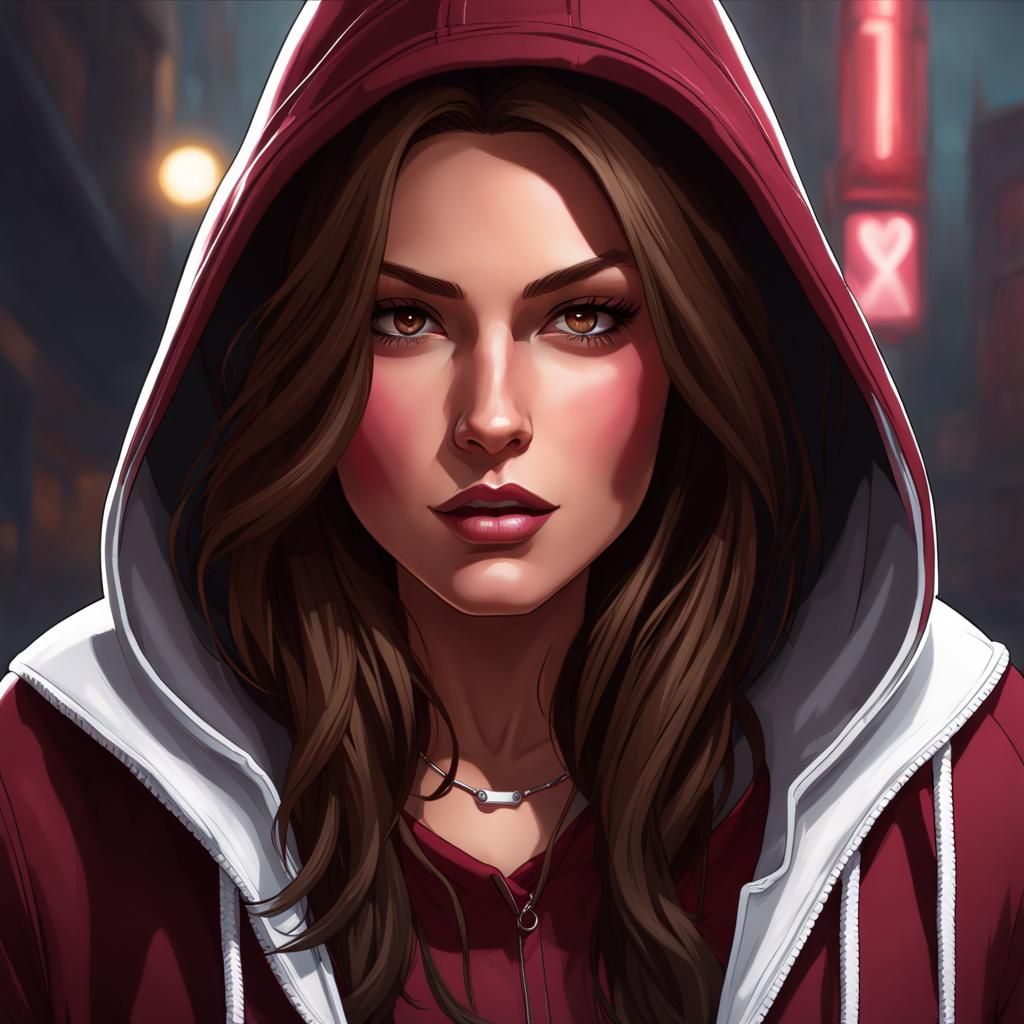 Woman with Hourglass Figure in Graphic Portrait