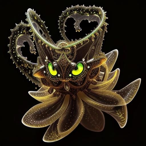 Bioluminescent Fractal Plants in a Galactic Night Sky