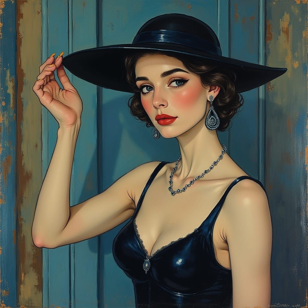 Elegant Woman in Spain, Picasso Blue Period Style