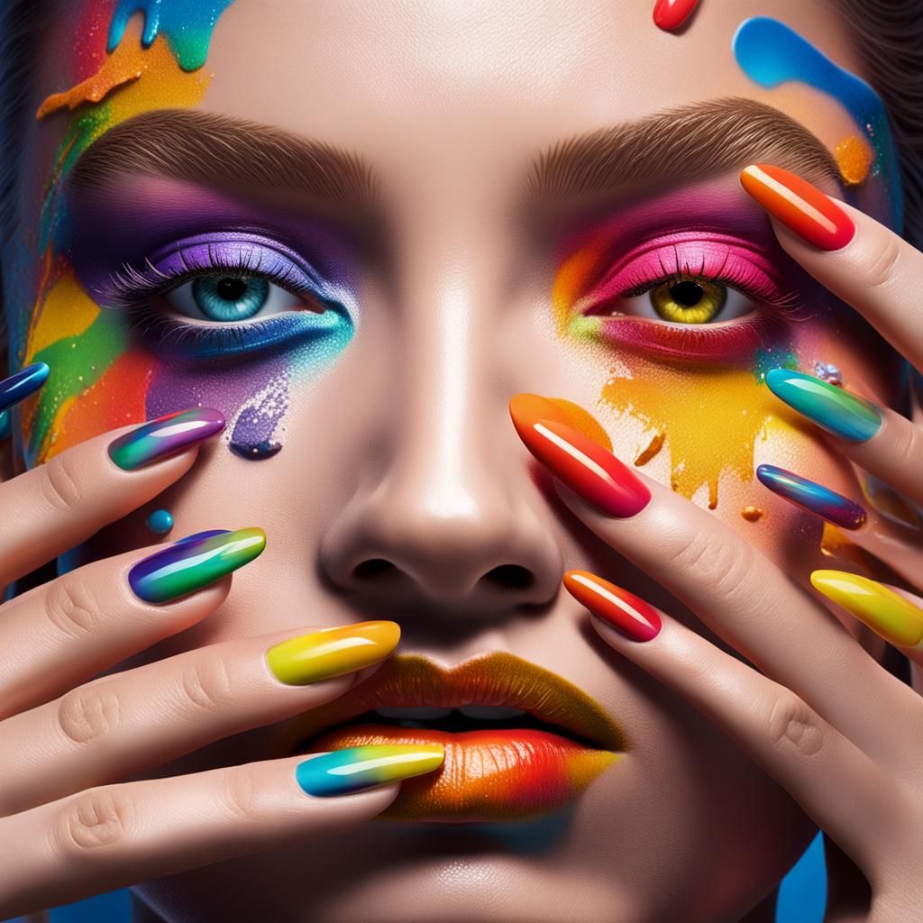 Hyperrealistic Mannequin Showcasing Detailed Nail Art