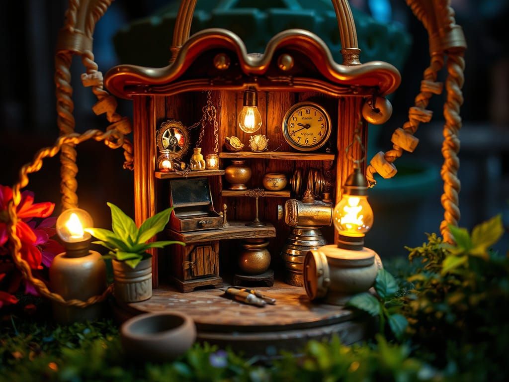 Steampunk Fairy Workshop in Enchanted Glass Music Box