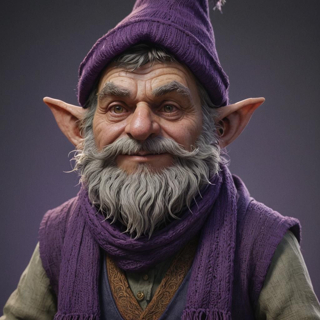 Gnome Illusionist Portrait in Style of Dürer Engraving