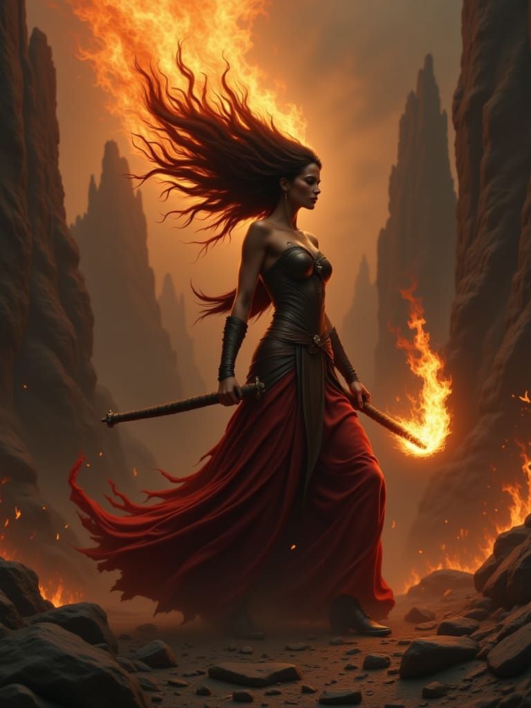 Adventuress in the realm of rocks and fire