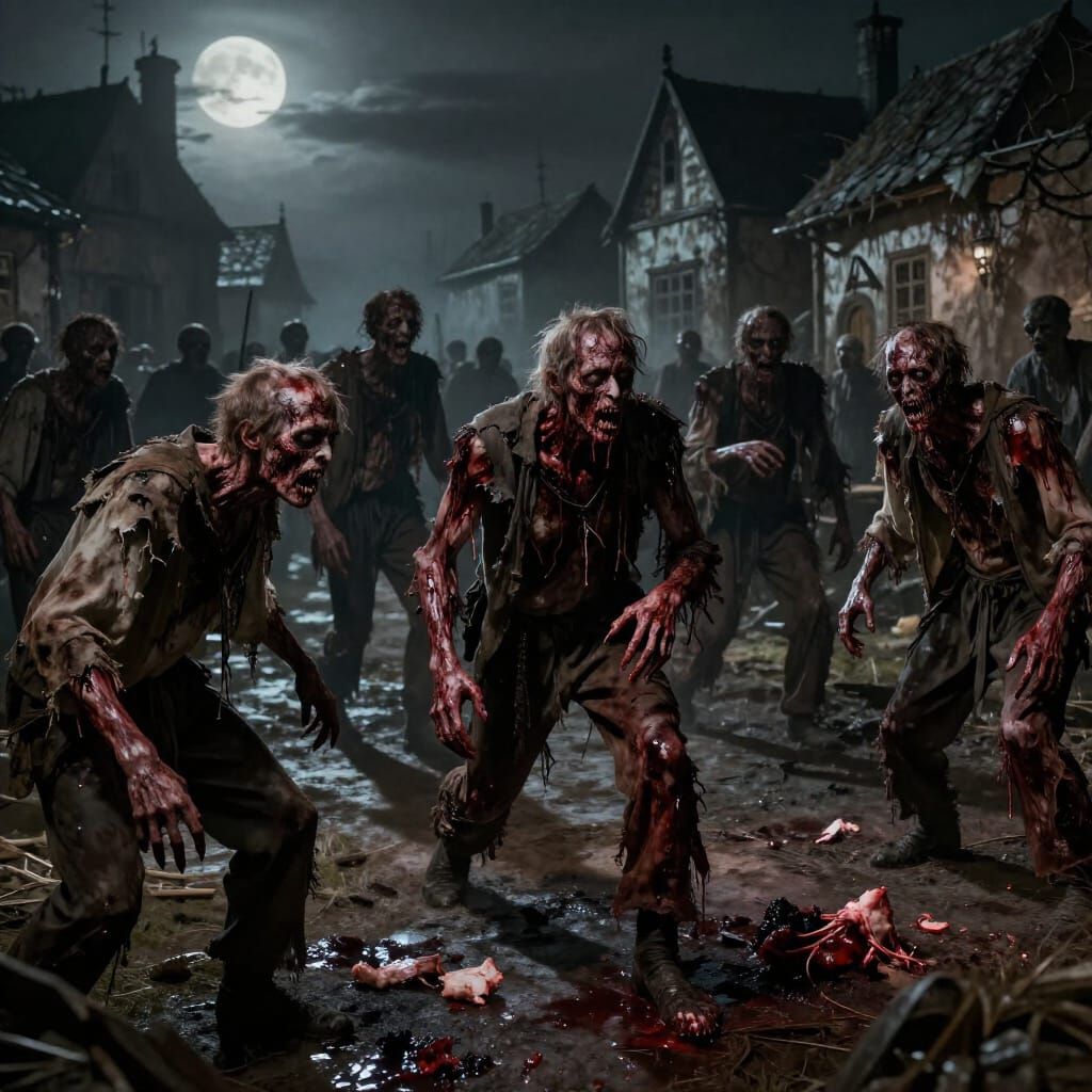 Gruesome Zombie Horde Invades Medieval Village