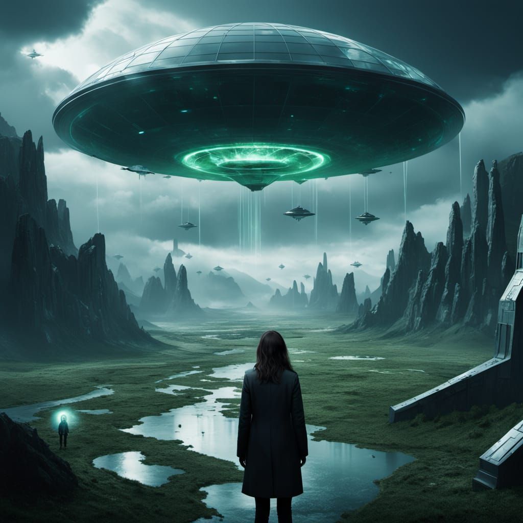 Woman in Black at High-Tech Spy Base