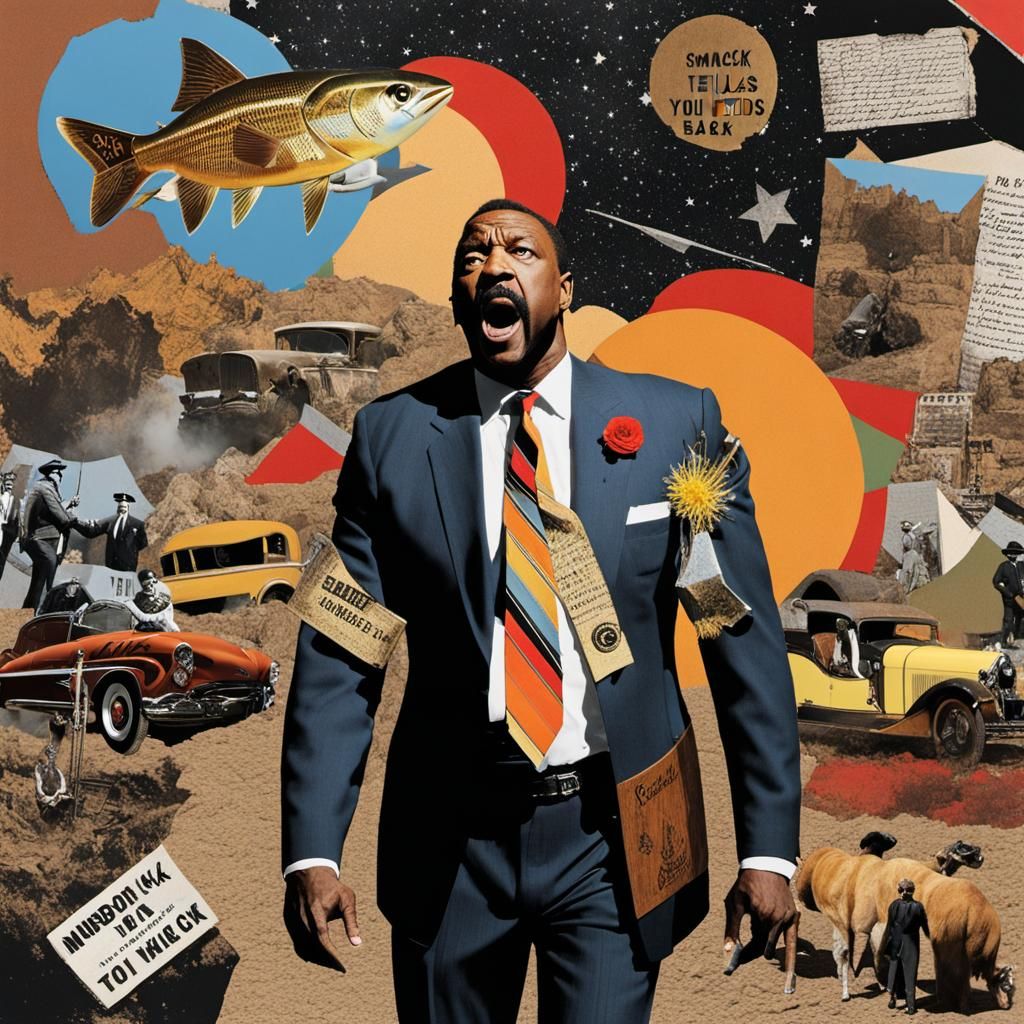 Dynamic Mixed Media Collage with Double Exposure