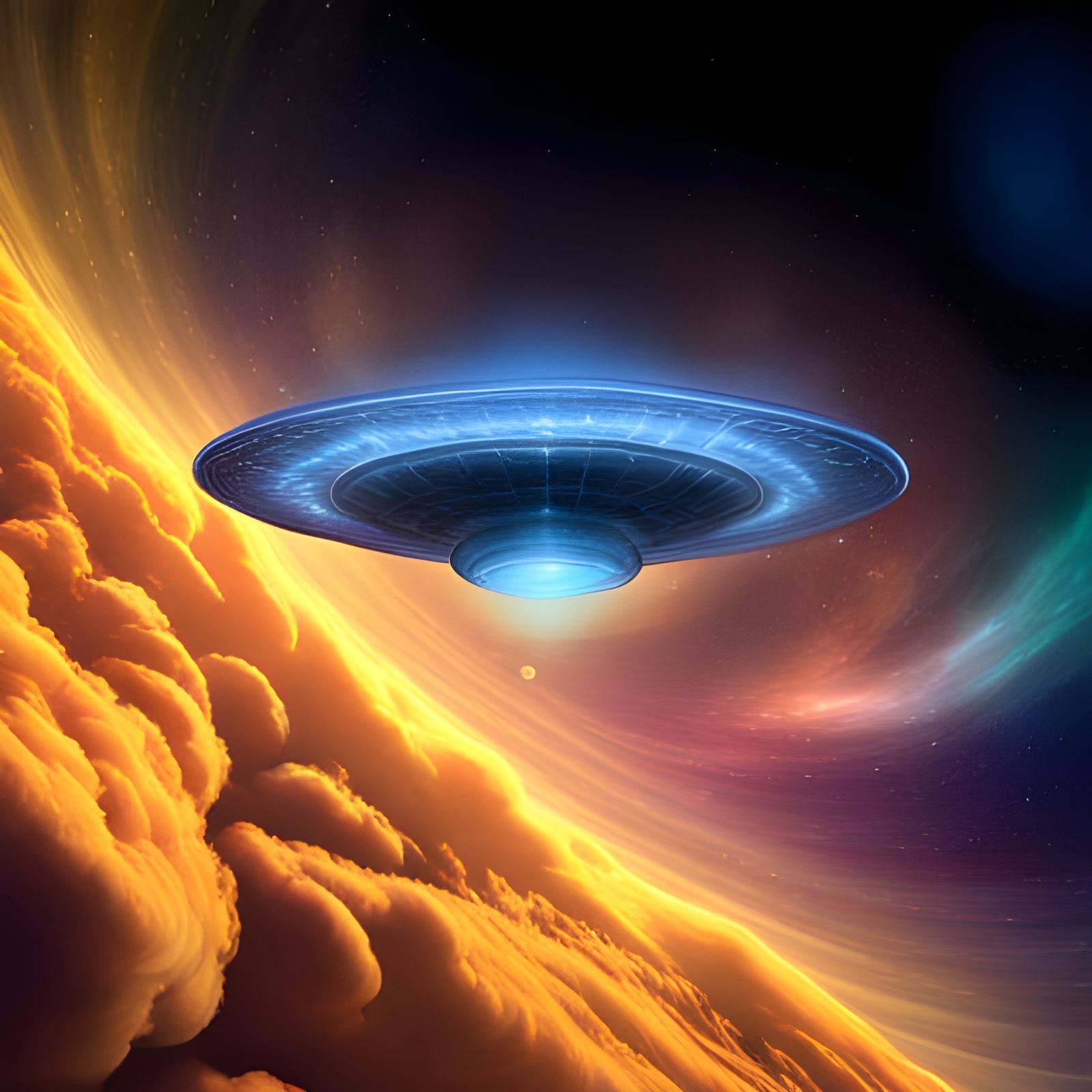 UFO in outer space