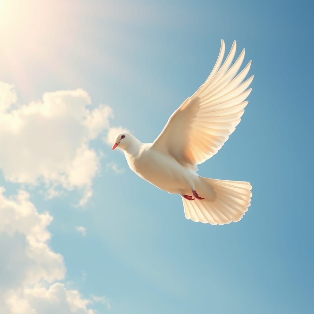 Majestic White Dove in Ethereal Light