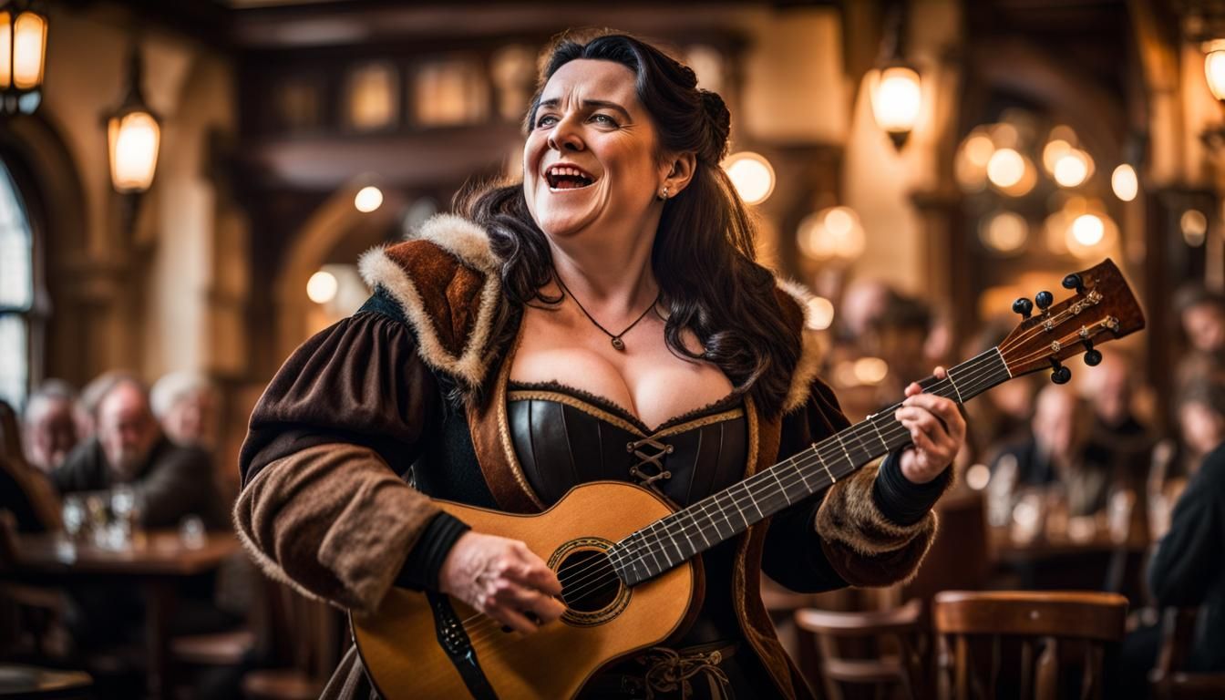Dwarf Bard Singing in Old World Pub