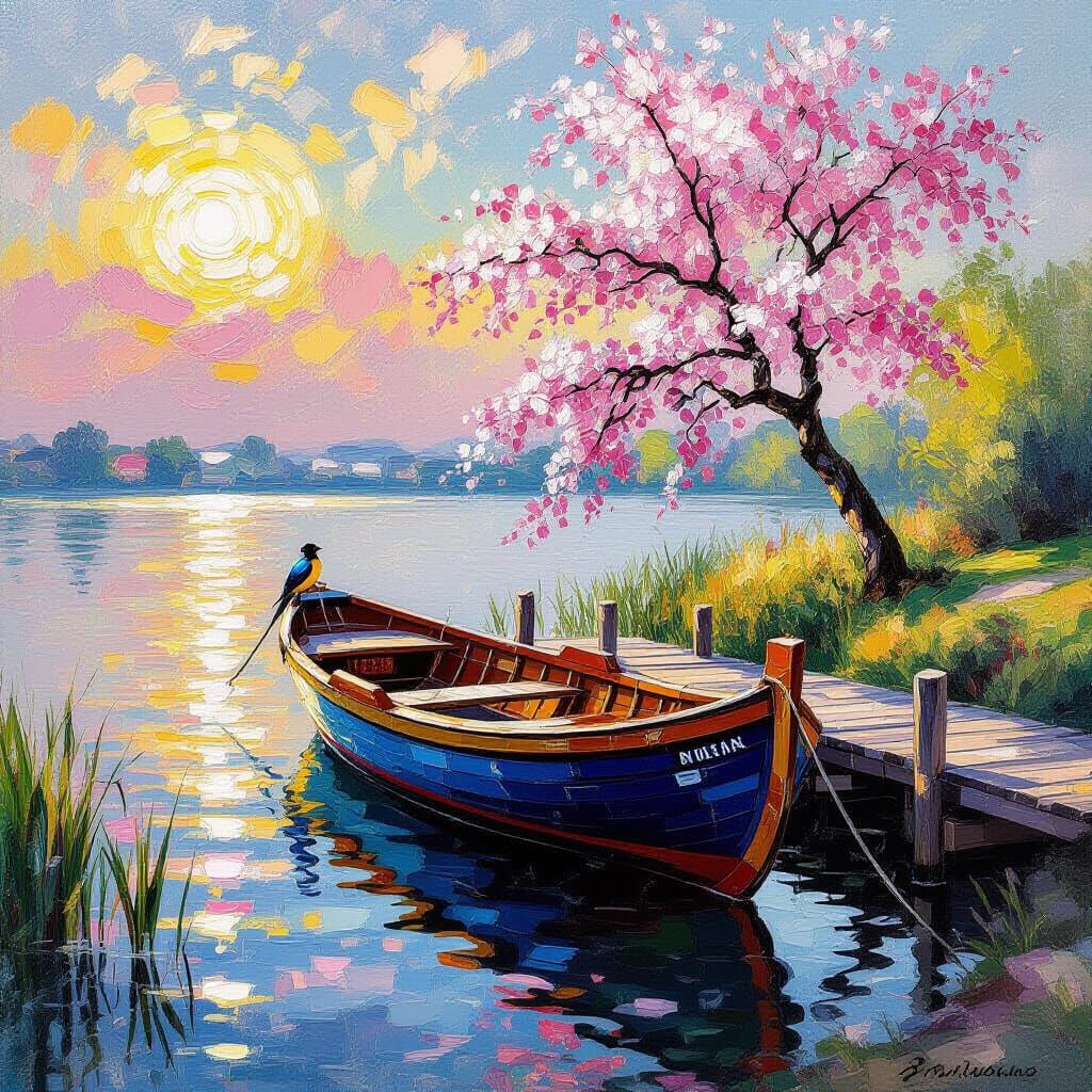 A sunset by the tranquil lake 2  🌄