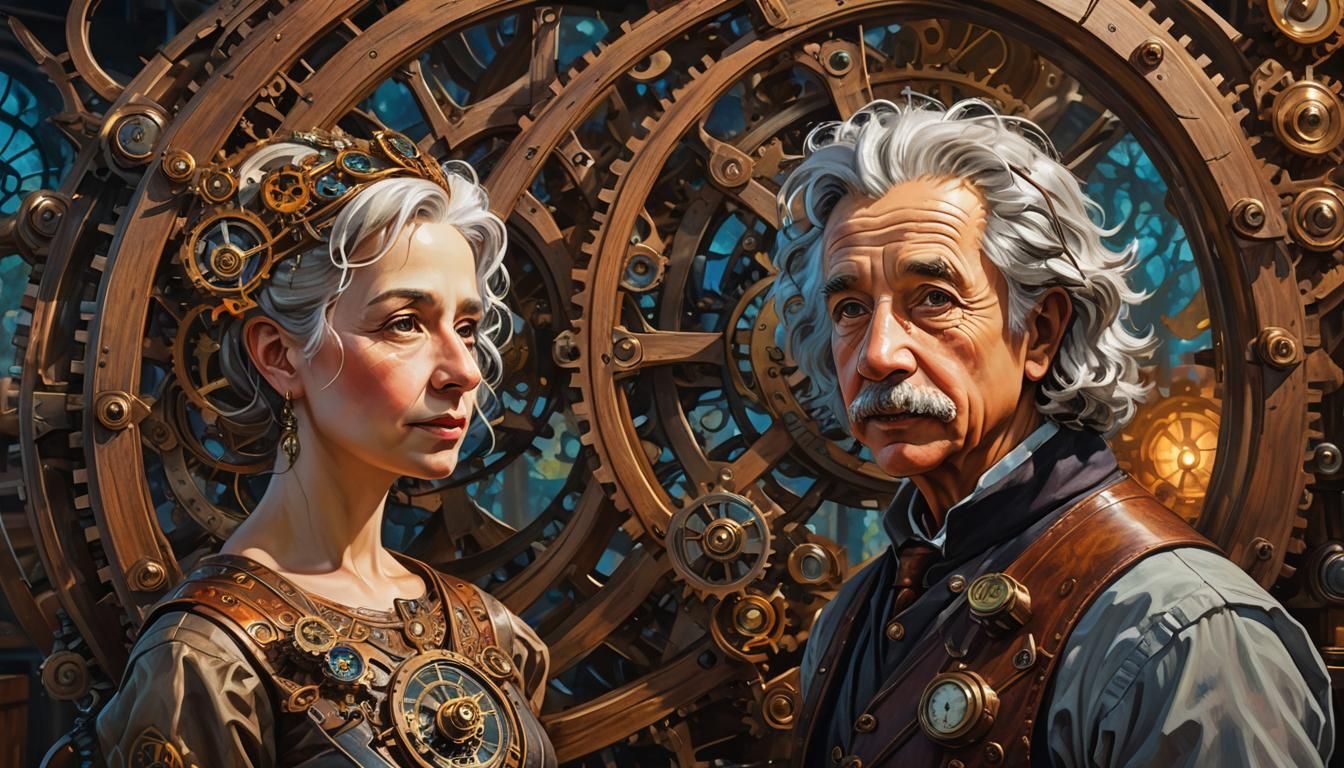 Einstein's Steampunk Clock Gift for the Fairy Queen