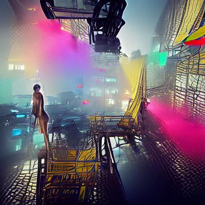 Cyberpunk Cityscape at Night